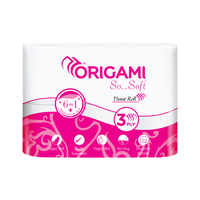 Origami So Soft Pack of 6 - 160 Pulls Per Unit Toilet Paper Roll(3 Ply, 960 Sheets)