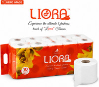 Liora Ultra-Soft, Highly Absorbent Tissue Paper Rolls - 235 Pulls x 10 Rolls Toilet Paper Roll(3 Ply, 2350 Sheets)