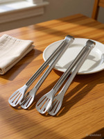 PuthaK Serving Tongs Kitchen Tongs, Buffet Tongs, Stainless Steel Food Tong, Pack of 2 Stainless Steel Food Tong 22 cm Serving Tongs(Pack of 2)