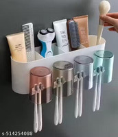 GITROX Toothbrush Holders for Bathroom, Stand Brush Holder for Bathroom Wall Mounted Plastic Toothbrush Holder(Multicolor, Wall Mount)