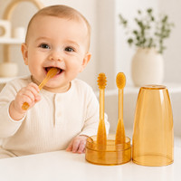 Whipbird Oral Care for Infants & Babies Silicone Baby Toothbrush & tongue cleaner Extra Soft Toothbrush