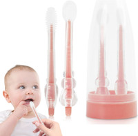 Zibuyu 2Pcs Baby Oral Cleaning Brush Toothbrush Tongue Brush BPA Free Silicone Bristle Soft Toothbrush(Pack of 2)