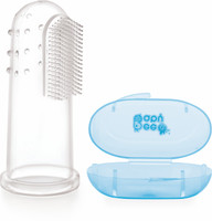 Beebaby Silicone Finger Brush with Carry Case (Blue) Ultra Soft Toothbrush