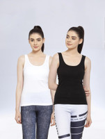 CotiQ Casual Solid Women White, Black Top