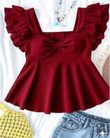 Tops Nova Casual Solid Women Maroon Top