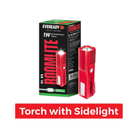 EVEREADY Boomlite DL 85 Torch with Side Light Torch(Red, 2.8 cm, Rechargeable)