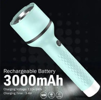 CRENTILA Rechargeable 2 in 1 Long Distance Torch Up to 1 Km high power & Dual Battery S9, Torch(Blue, 18 cm, Rechargeable)