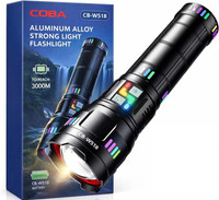 COBA CB-W518 Ultra-Bright Tactical LED Telescope Zoom with Power Bank Function Torch(Black, 15 cm, Rechargeable)