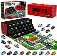 STOFFIER GARTEN 48 Pull Back Toy Cars with Storage Container Darts & Plastic Bullets(Multicolor)