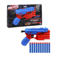 Nerf Alpha Strike Fang QS-4 Blaster , 4-Dart Blasting ,Fire 4 Darts in a Row -10 Official Elite Darts ,Easy Load-Prime-Fire Guns & Darts(Multicolor)