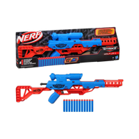 Nerf Alpha Strike Wolf LR-1 Blaster with Targeting Scope ,12 Official Elite Darts ,Breech Load, Pump Action, Easy Load-Prime-Fire Guns & Darts(Multicolor)