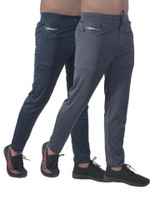 KHOZI Solid Men Blue, Grey Track Pants