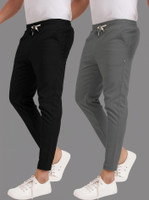 Yazole Solid Men Black, Grey Track Pants