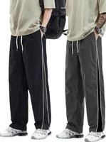 Fabitto Striped Men Black, Grey Track Pants