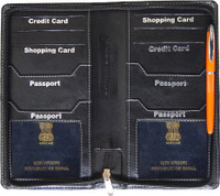kittu 4 passport and Traveling wallets for Unisex Brown colour PU leather imported(Black)