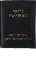 KARA Leather Passport Cover | Travel Friendly | Case | For Men & Women(Black)