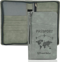 STORITE RFID Passport Holder Travel Document Organizer With Removal Hand Strap(Grey)