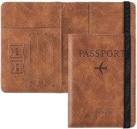 StealODeal Passport Holder Cover Wallet RFID Blocking PU Leather Travel Document Holder(Brown)