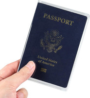 KRAPTICK Transparent Polypropylene Passport Cover, Waterproof Passport Cover (Pack of 4)(White, Blue)