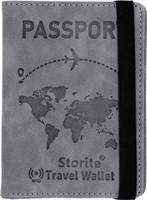 STORITE RFID Travel Passport Cover Holder Wallet for Credit Card Boarding Pass & Ticket(Grey)