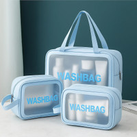 PERISA ENTERPRISE 3 Makeup bag for Travel Washbag with Zipper | Toiletry Organizer for Women(Blue)