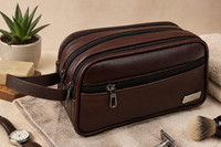 Widraw 3 Zipper Toiletry Makeup Shaving Kit bag For Men And Women , saving kits bag Travel Shaving Kit & Bag(Brown)