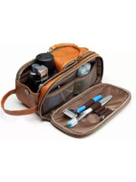 Excite Shoppers Toiletry Pouch for Men & Women - Waterproof PU Leather Pouch (Brown) Travel Shaving Kit & Bag(Brown)