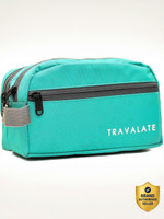 Travalate 2 Zipper Toiletry Bags Makeup Shaving Kit Pouch for Men and Women, Polyester Travel Bag with Belt (Green) Travel Shaving Kit(Green)