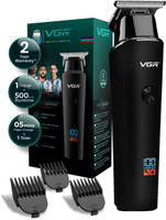 VGR V-937 Professional Hair Trimmer with LED Display Trimmer 500 min  Runtime 4 Length Settings(Black)
