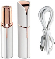 VELVORO USB-Portable 2 In 1 Flawless Eyebrow Remover and Pain less Hair Remover Trimmer 90 min Runtime 0 Length Settings (White, Gold) Cordless Epilator(White)