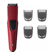 PHILIPS BT1235/15 Trimmer 60 min  Runtime 5 Length Settings(Maroon)