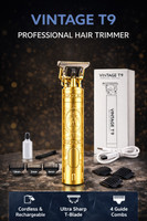 Vintage T9 Precision Groom Pro Series Trimmer Model 41 for Men X X X X X Trimmer 60 min  Runtime 4 Length Settings(Gold)