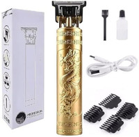 UZAN T9 Professional Rechargeable Cordless Electric Blade Beard Trimmer Trimmer 120 min  Runtime 4 Length Settings(Gold)
