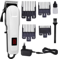 RACCOON Hair Salon Rechargeable Trimmer men, Hair Clipper, Body Grooming Fully Waterproof Trimmer 180 min  Runtime 5 Length Settings(White, Black)