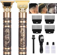 GETTRADE T9 Vintage USB Rechargeable Cordless Electric Beard Trimmer Hair Clippers G79 Trimmer 120 min  Runtime 4 Length Settings(Gold)