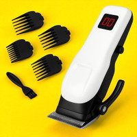Shamsa X470 Multipurpose Beard & Hair Trimmer | Easy Grooming, Cordless & Powerful Fully Waterproof Trimmer 240 min  Runtime 4 Length Settings(White)