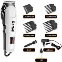 Kemei KM809A Hair Trimmer 120 min  Runtime 4 Length Settings(White, Black)