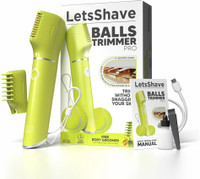 LetsShave Balls Trimmer Fully Waterproof Body Groomer 90 min  Runtime 3 Length Settings(Green)