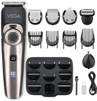 VEGA 9 in 1 Pro Multi Grooming Trimmer for Men, (VHTH-32) Trimmer 150 min  Runtime 40 Length Settings(Black)