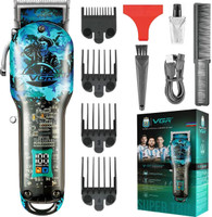 VGR V-685 Professional Hair Clipper with LED display Trimmer 300 min  Runtime 8 Length Settings(Blue)