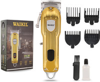 WAIKIL WK-010 Hair Clipper for Men with Cordless USB Rechargeable Beard & Hair 1800mAh Fully Waterproof Trimmer 180 min  Runtime 4 Length Settings(Gold)