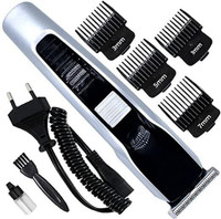 RACCOON Rechargeable Hair Clipper for Beard, Face & Body Hair Trimmers Electric Shaver Fully Waterproof Trimmer 60 min  Runtime 4 Length Settings(Black, Silver)