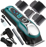 Crostal Professional Electric Cordless Hair Clipper trimmer Shaver Fully Waterproof Trimmer 120 min  Runtime 3 Length Settings(Green, Black, Silver)