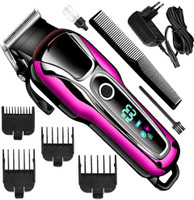 Crostal New Profesional Cordless Electric trimmer Shaver for men Fully Waterproof Trimmer 120 min  Runtime 4 Length Settings(Pink, Black)