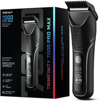 Trimfinity Trimfinty 7000 Pro Max Men's Trimmer | Skin Safe Tech Fully Waterproof Trimmer Fully Waterproof Trimmer 90 min  Runtime 4 Length Settings(Black)