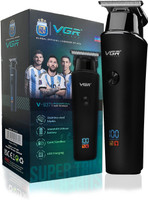 VGR V-937 Professional Hair Trimmer with LED Display Trimmer 500 min  Runtime 4 Length Settings(Black)