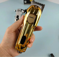 Gemmy Hair trimmer gold zero cutting machine Led display indigreter Trimmer 120 min  Runtime 4 Length Settings(Gold, Silver)