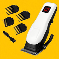 Sagaft X445 Rechargeable Beard Trimmer | Stainless Steel Blades & Long Battery Life Fully Waterproof Trimmer 240 min  Runtime 4 Length Settings(White)