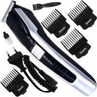 RACCOON stainless steel sharp blade beard shaver upto length 0.5 to 7mm Fully Waterproof Trimmer 60 min  Runtime 4 Length Settings(Black, Silver)