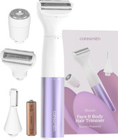 caresmith FCS0095 Bloom Face & Body Hair Fully Waterproof Trimmer 480 min  Runtime 0 Length Settings(Purple)